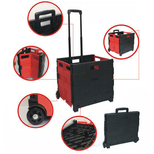 Naha Teleskop Plastik Folding Trolley Trolley gampang dianggo?